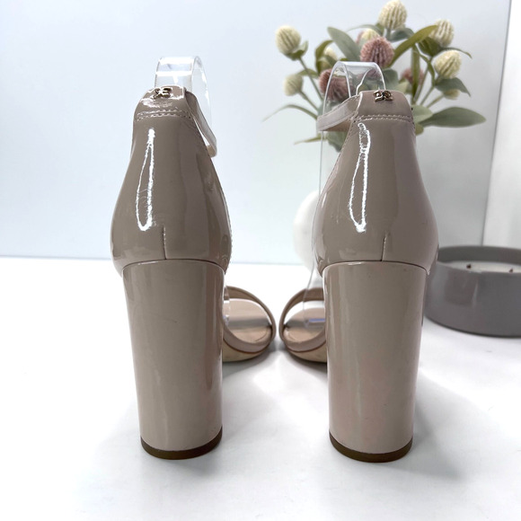 Sam Edelman Yaro Ankle Strap Block Heel Sandal Buckle Beige Women's 9 M - Picture 4 of 10